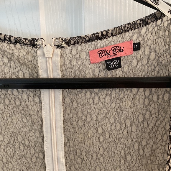 Chi chi London UK size 14 dress white and back - Picture 3 of 4